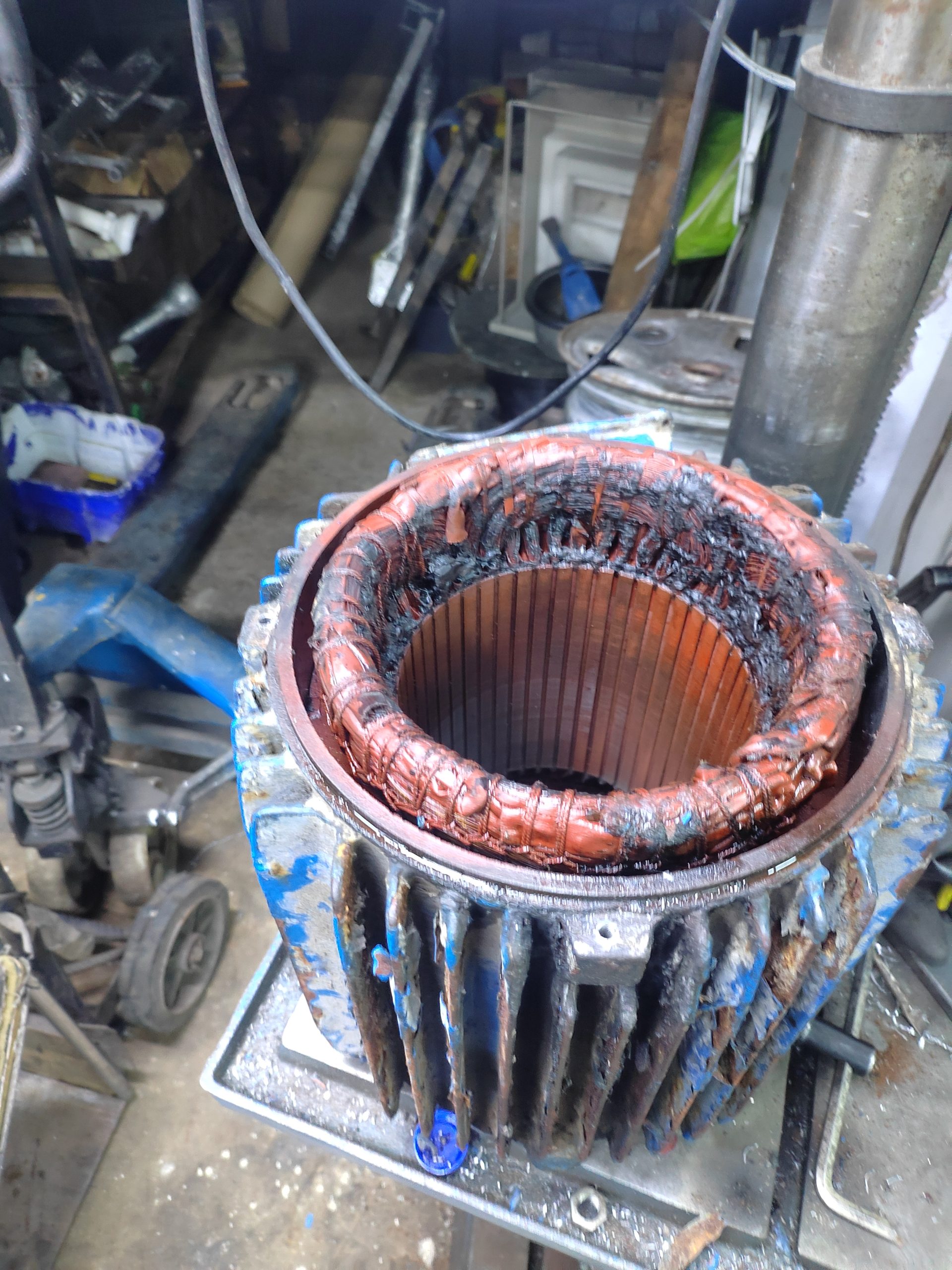 proceso de rebobinado de motor de aireador